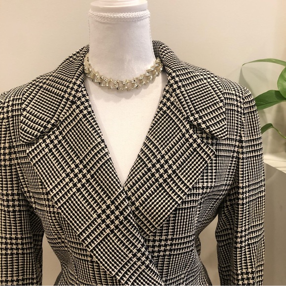 Charles Chang-Lima Black & White Blazer - Size 4 - Picture 11 of 11